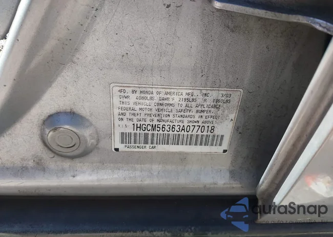 1HGCM56363A077018: 40663350