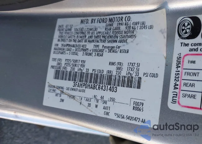 3FAHP0HA8CR431403: 40664151