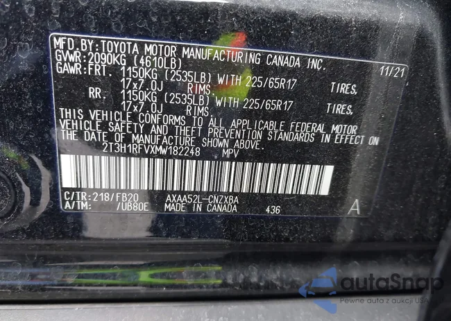 2T3H1RFVXMW182248: 40664547