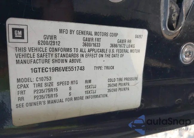 1GTEC19R6VE551743: 40664617