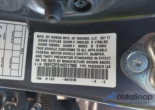 19XFC2F51HE217950: 40665861