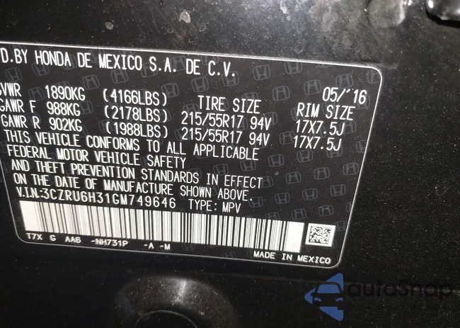 3CZRU6H31GM749646: 40669942