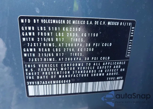 3VV1B7AX4KM084649: 40673264