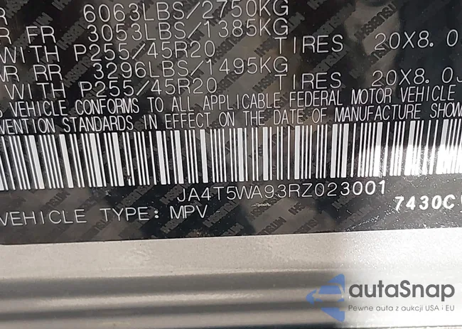 JA4T5WA93RZ023001: 40672728