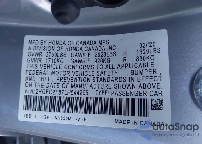 2HGFC2F87LH544295: 40676053