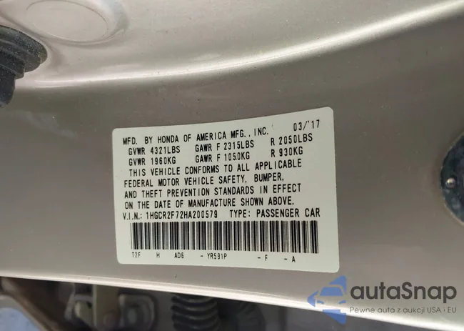 1HGCR2F72HA200579: 40680030