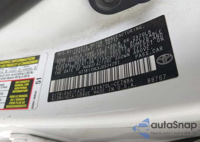 4T1B11HKXJU534291: 40680733