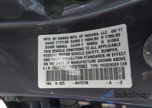 19XFC2F71HE070983: 40684627