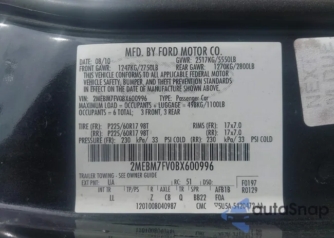 2MEBM7FV0BX600996: 40685243