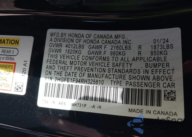 2HGFE1F94RH325610: 40687155