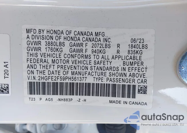 2HGFE2F59PH561377: 40689088