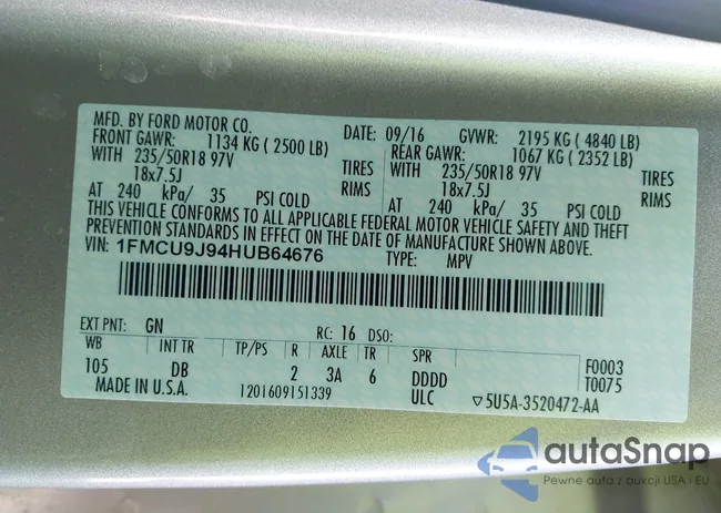 1FMCU9J94HUB64676: 40688929