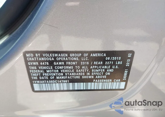 1VWAH7A35DC147981: 40691165