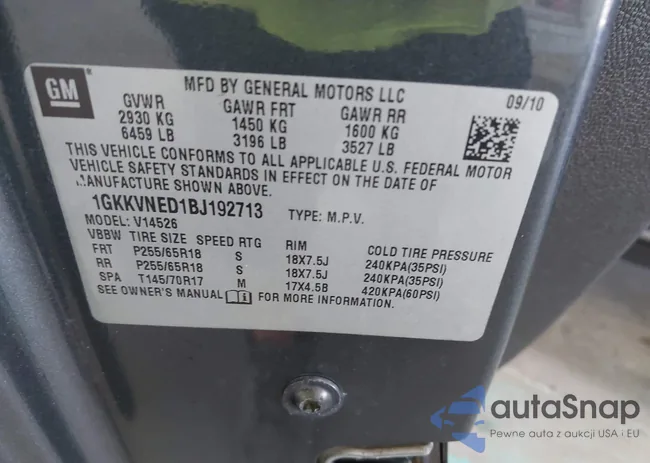 1GKKVNED1BJ192713: 40691430