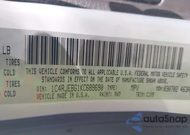 1C4RJEBG1KC689690: 40690773