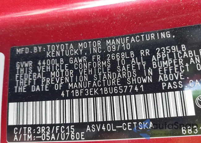 4T1BF3EK1BU657741: 40691017