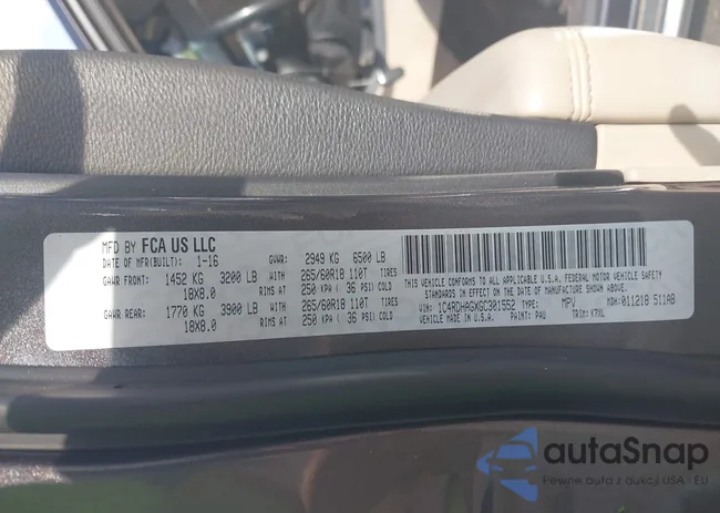 1C4RDHAGXGC301552: 40692000