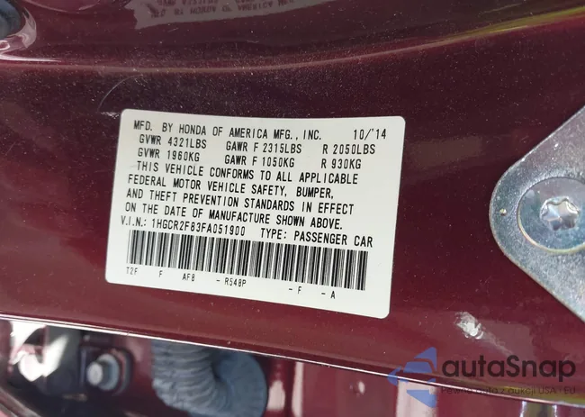 1HGCR2F83FA051900: 40692963