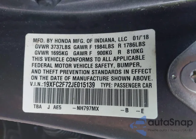 19XFC2F72JE015139: 40694117