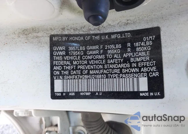 SHHFK7H28HU216810: 40695399