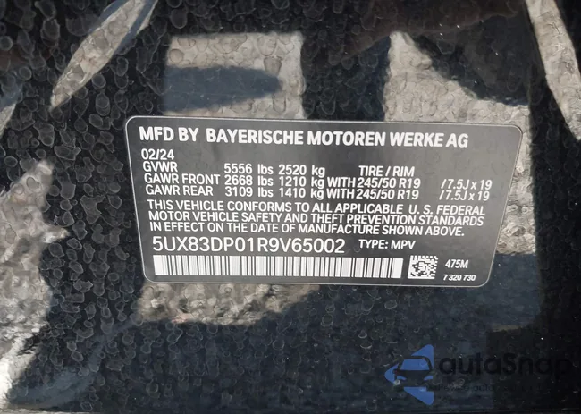 5UX83DP01R9V65002: 40695801