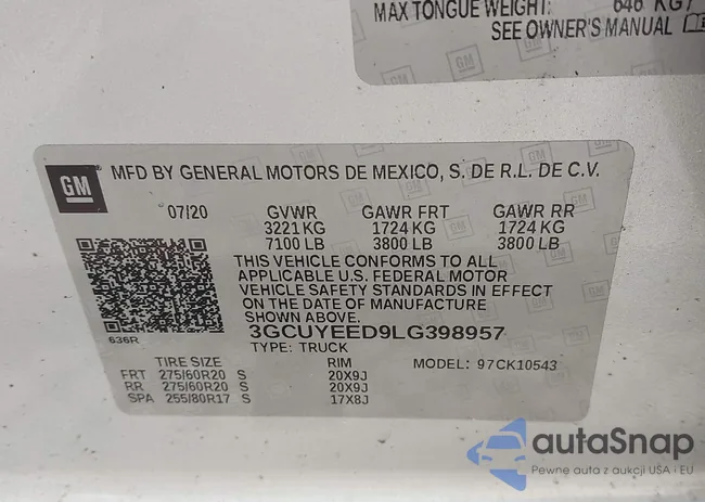 3GCUYEED9LG398957: 40698196