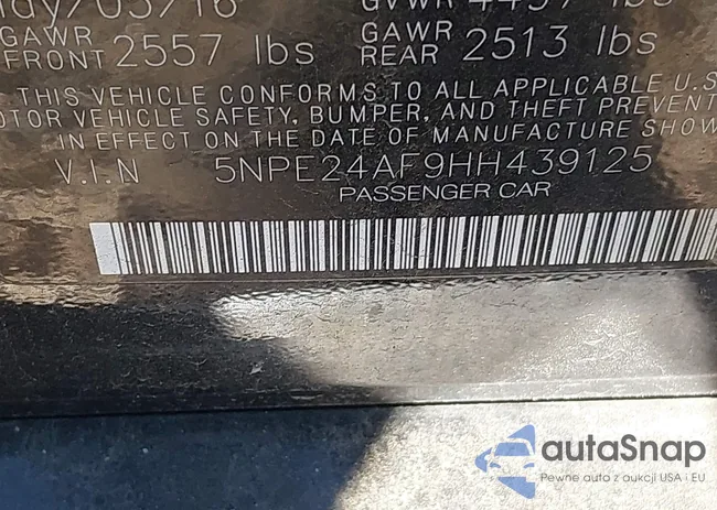 5NPE24AF9HH439125: 40700655