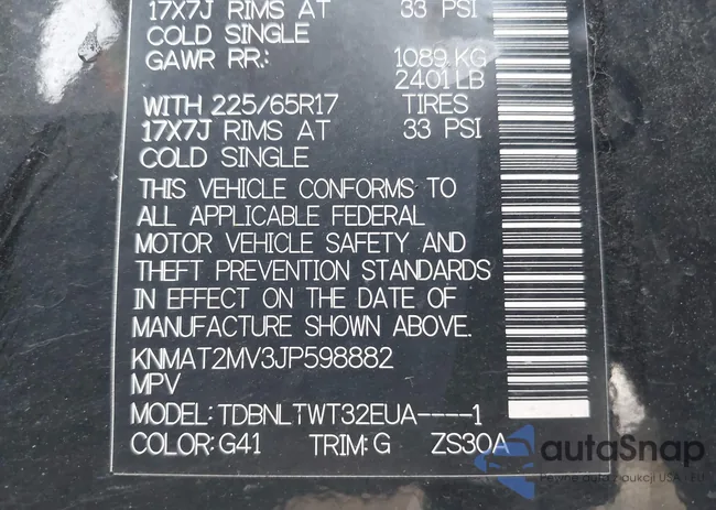 KNMAT2MV3JP598882: 40700830