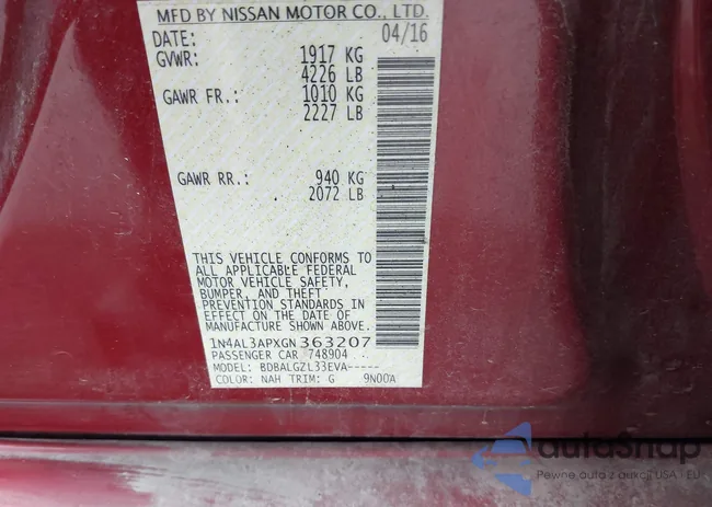 1N4AL3APXGN363207: 40702024