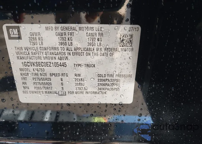 1GCVKSEC0EZ105445: 40703090