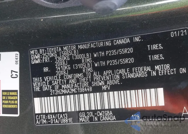 2T2HZMAA2MC198448: 40703140