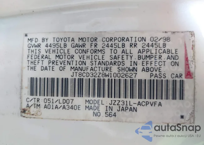 JT8CD32Z8W1002627: 40702926