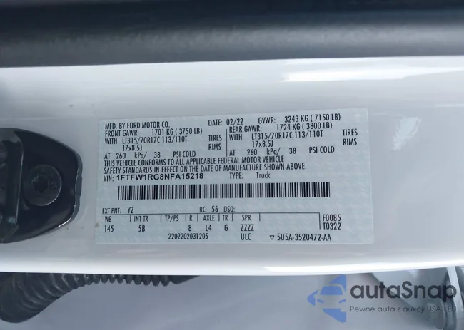 1FTFW1RG8NFA15218: 40703915