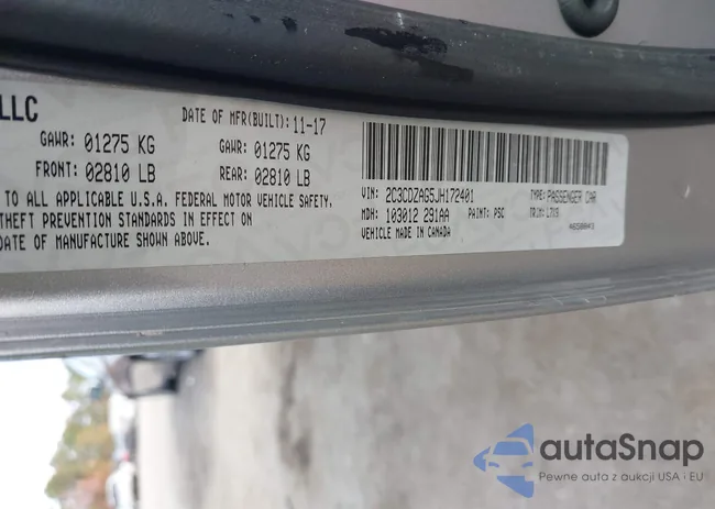 2C3CDZAG5JH172401: 40704805