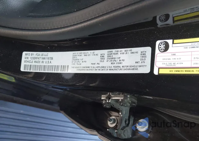 1C6SRFKT1NN116706: 40706624