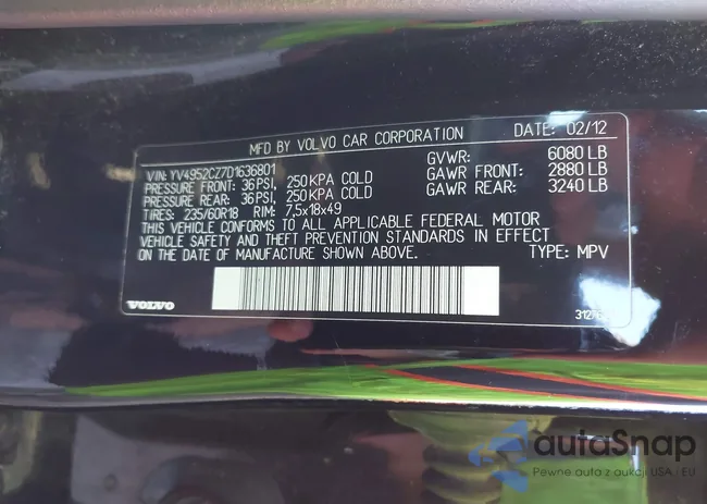 YV4952CZ7D1636801: 40707677