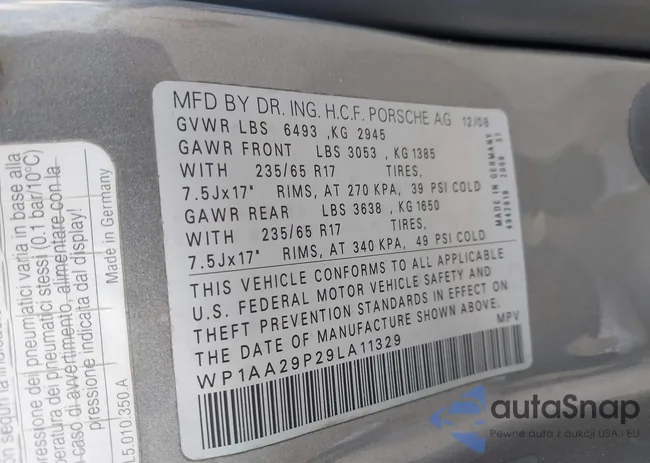 WP1AA29P29LA11329: 40709258