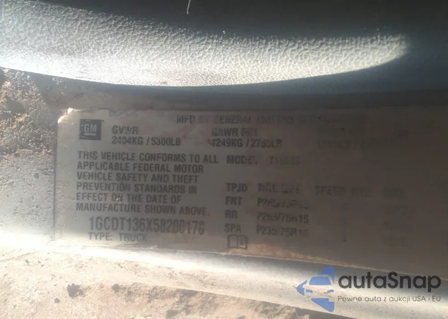 1GCDT136X58200178: 40709359