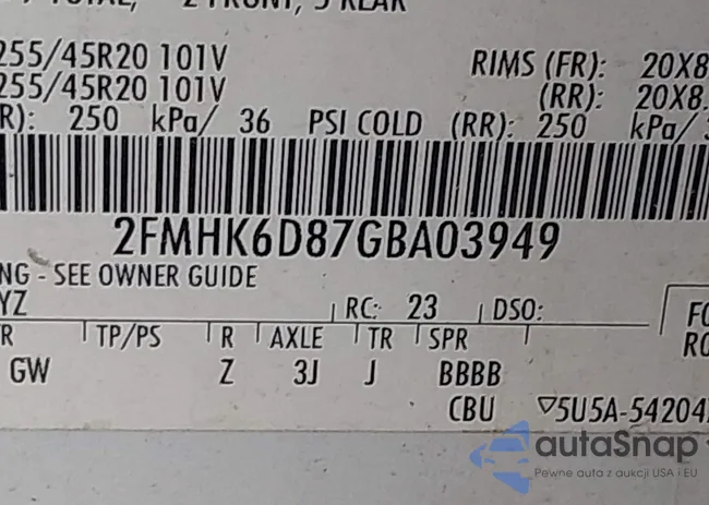 2FMHK6D87GBA03949: 40711557