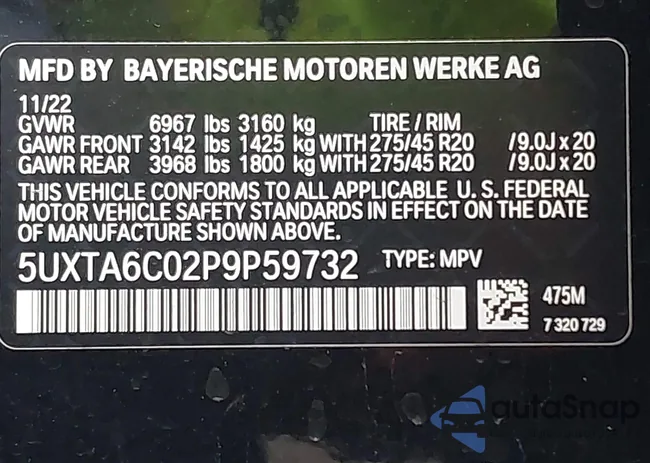 5UXTA6C02P9P59732: 40713343