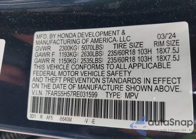 7FARS5H57RE031599: 40712742