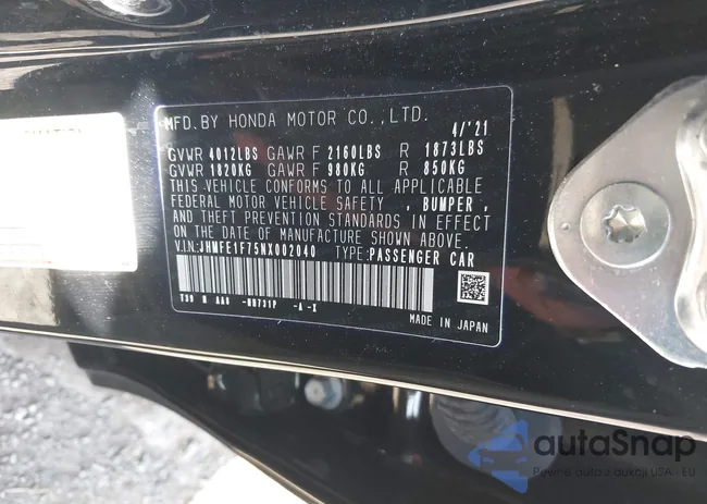 JHMFE1F75NX002040: 40715927