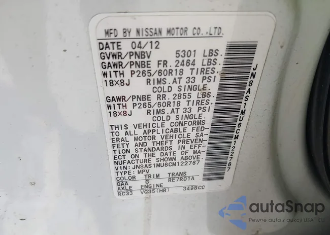 JN8AS1MU6CM122767: 40717505