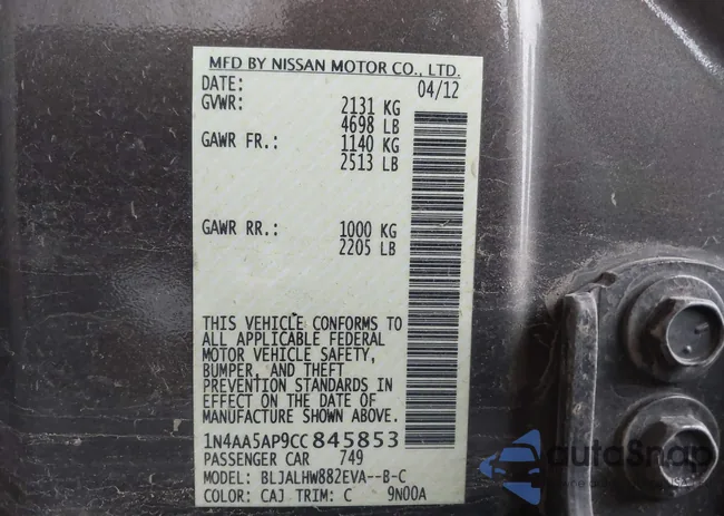 1N4AA5AP9CC845853: 40716889