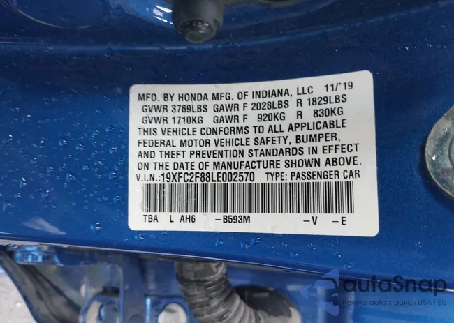 19XFC2F88LE002570: 40718359