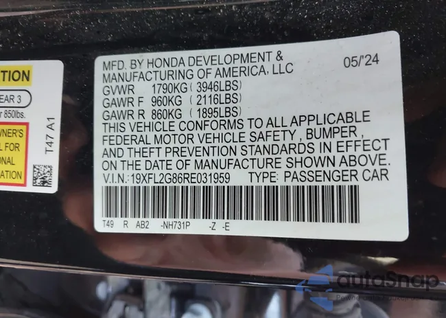 19XFL2G86RE031959: 40723679