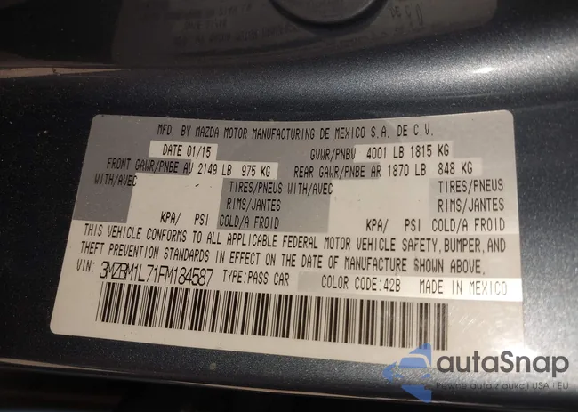 3MZBM1L71FM184587: 40725367