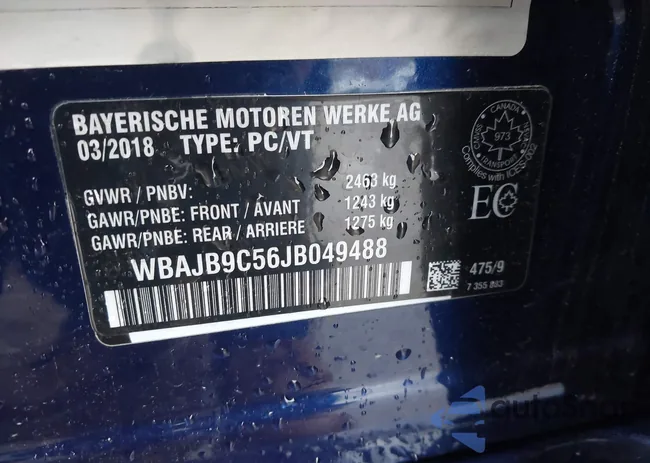 WBAJB9C56JB049488: 40726475