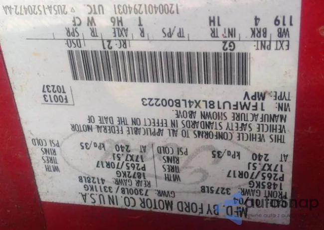 1FMFU18LX4LB00223: 40731938