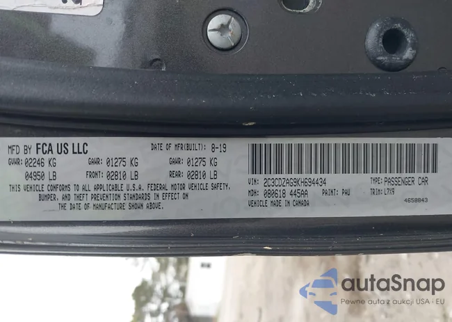 2C3CDZAG9KH694434: 40733183